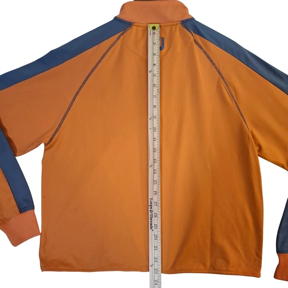 FootJoy Escena Golf Club Mens Small Orange Grey Quarter Zip Pullover Sweater